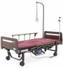 Медицинская кровать для лежачих больных электрическая YG-3 ЛДСП Венге с боковым переворач., с матрасом